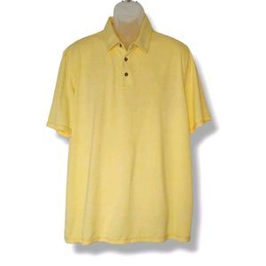 Caribbean Joe Short Sleeve Yellow Polo Shirt Mens Size 2XL Lightweight Summer